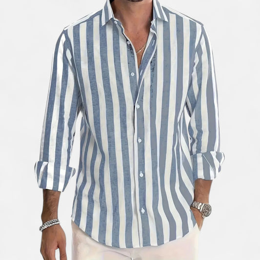 Old Monarchy | Men’s Striped Button-Up Shirt – Tailored Sophistication, Effortless Everyday Elegance