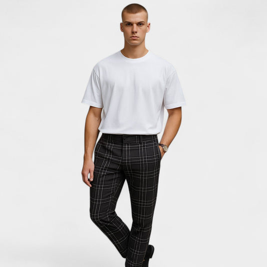 Old Monarchy | Men’s Checked Suit Trousers – Refined Comfort with Timeless Pattern