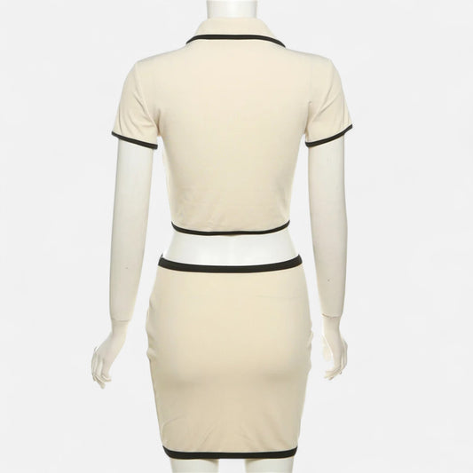 Old Monarchy | Women’s Ribbed Polo Two-Piece Set – Sculpted Streetwear, Effortless Co-Ord Appeal