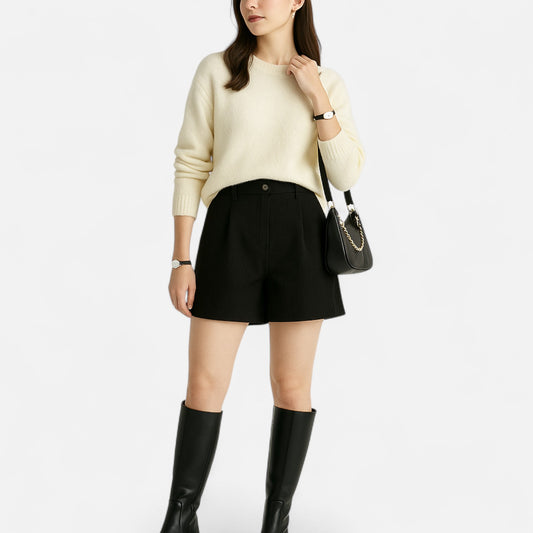 Old Monarchy | Women’s Black A-Line Skort – Casual Summer Elegance