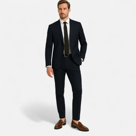 Old Monarchy | Men’s Leather Penny Loafers – Black Slip-On Elegance for Office & Occasion