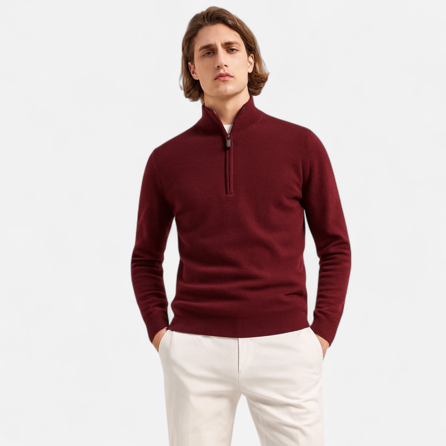 Old Monarchy | Men’s Merino Wool Half Zip Sweater