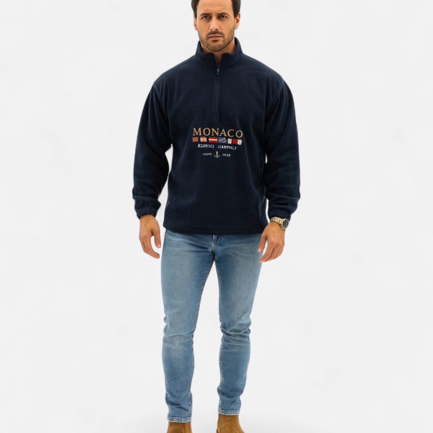 Old Monarchy | Men’s Monaco Half-Zip Sweater – Timeless Elegance, Refined Comfort