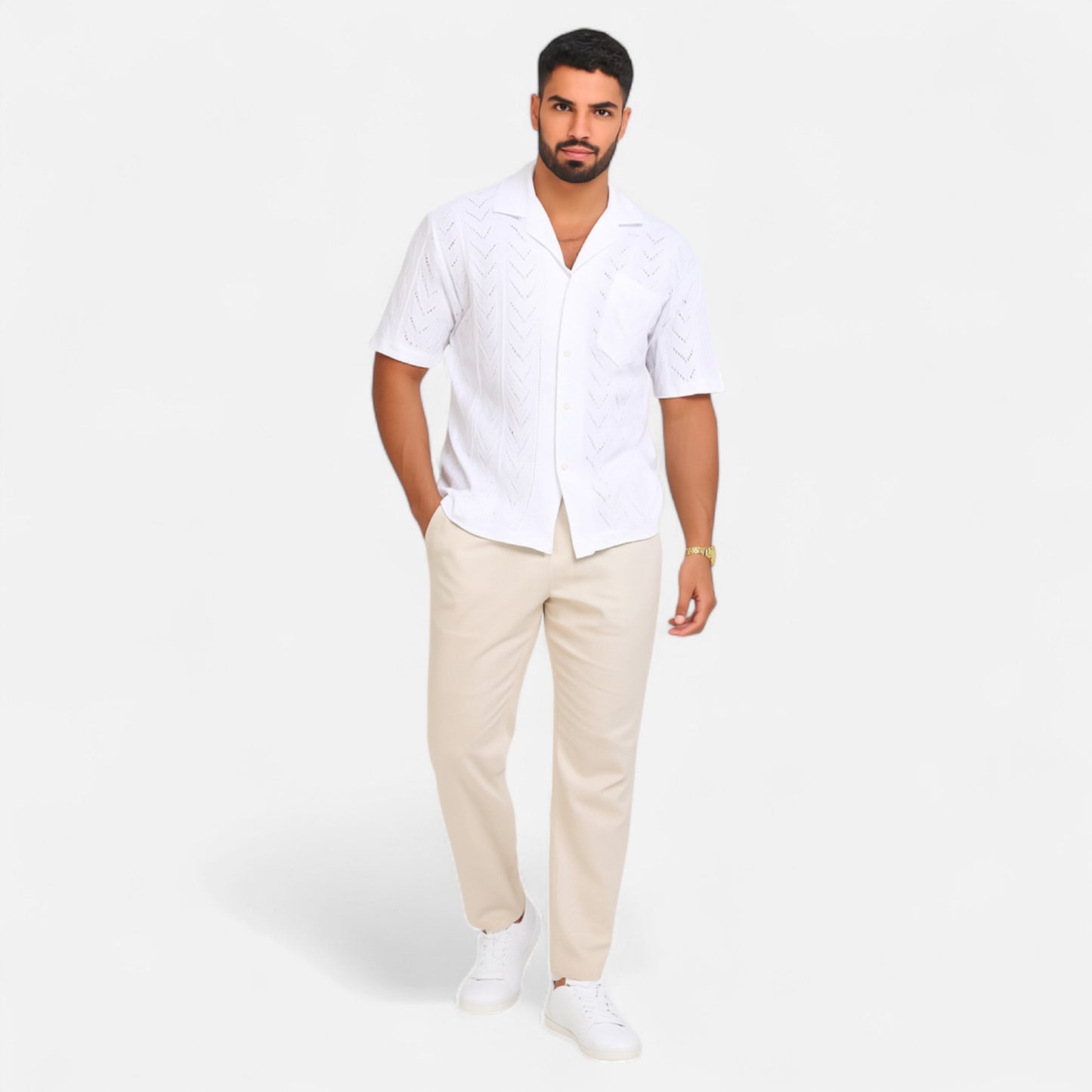 Old Monarchy | Men’s Knitted Shirt – Casual Elegance, Textured Comfort for Refined Daily Wear