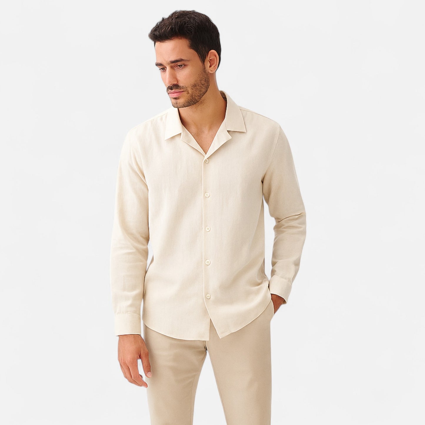 Old Monarchy | Men’s Everyday Shirt in Beige – Effortless Neutral, Tailored Comfort for Daily Wear