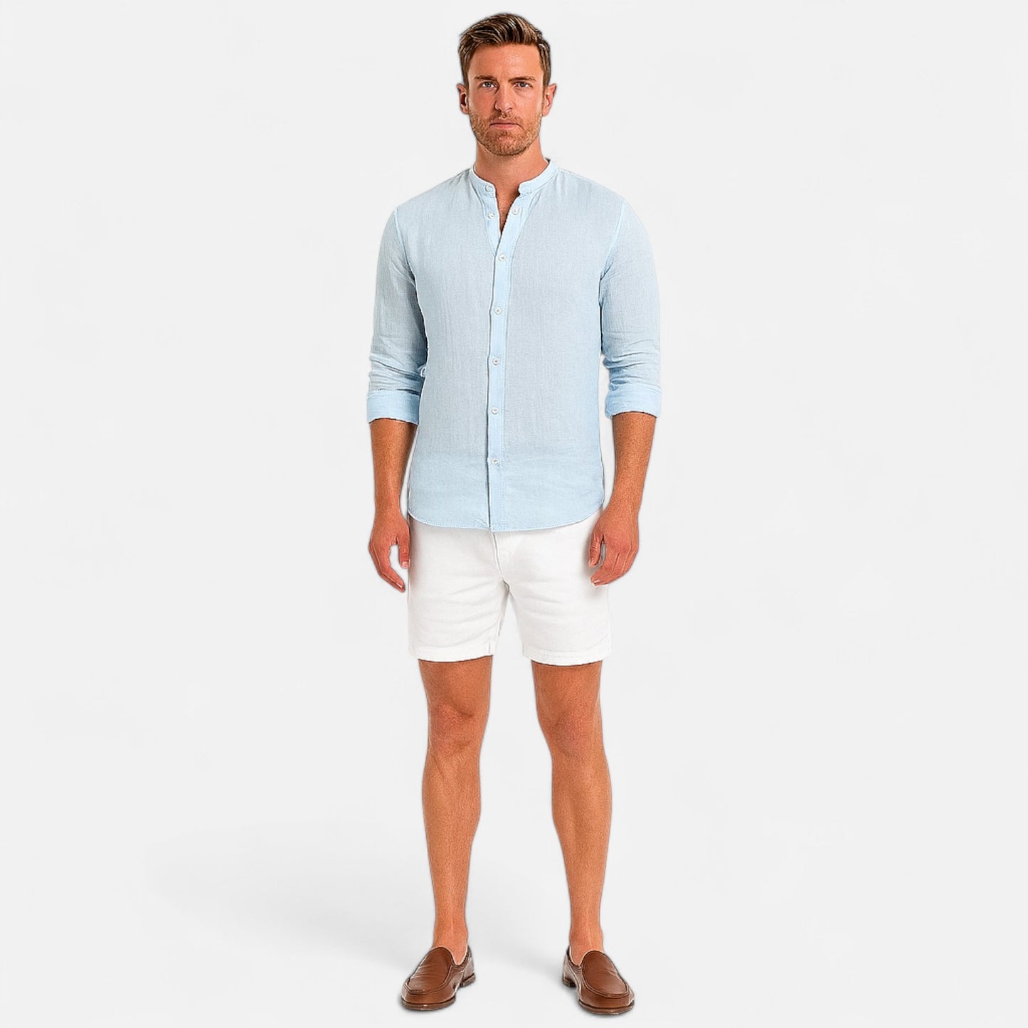 Old Monarchy | Men’s Casual Long Sleeve Shirt – Solid Colour Comfort with All-Season Regular Fit Styling