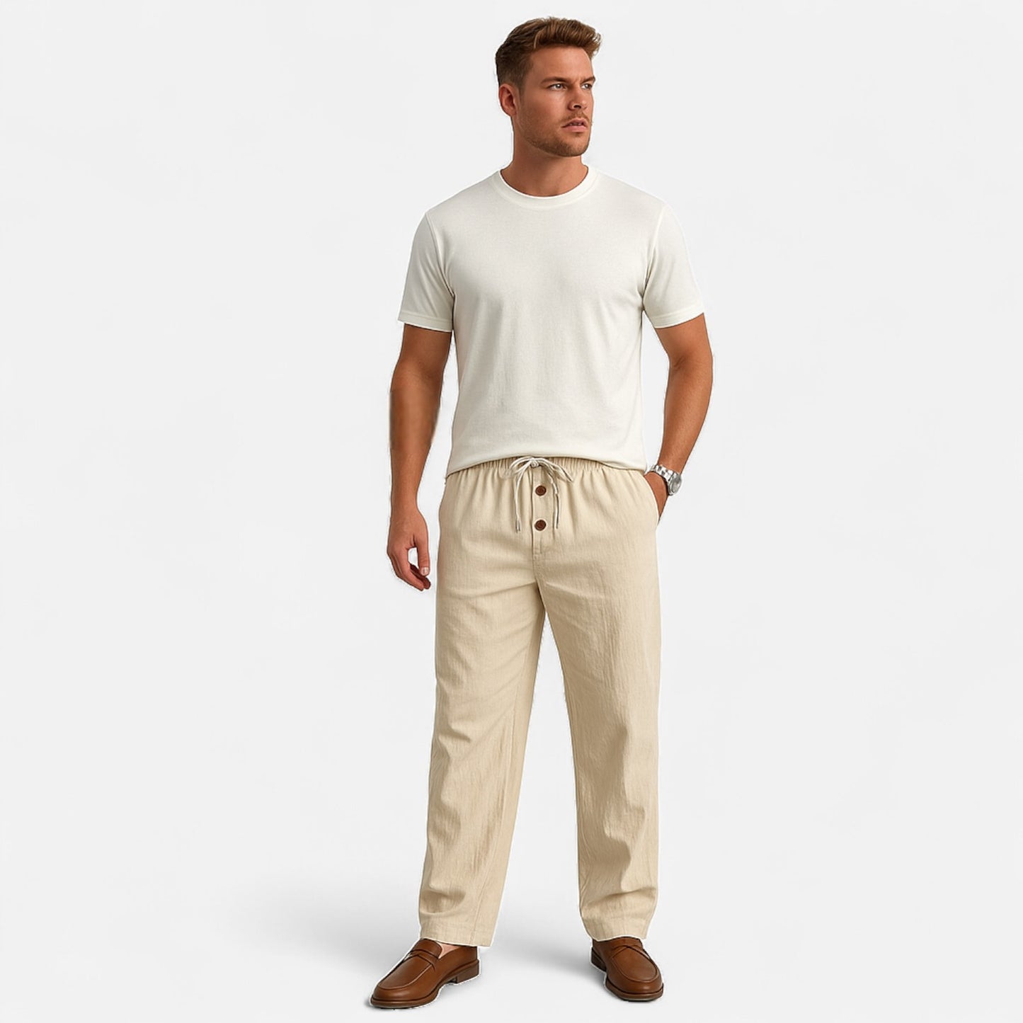 Old Monarchy | Men’s Linen Drawstring Trousers – Breathable Summer Comfort, Effortless Casual Style