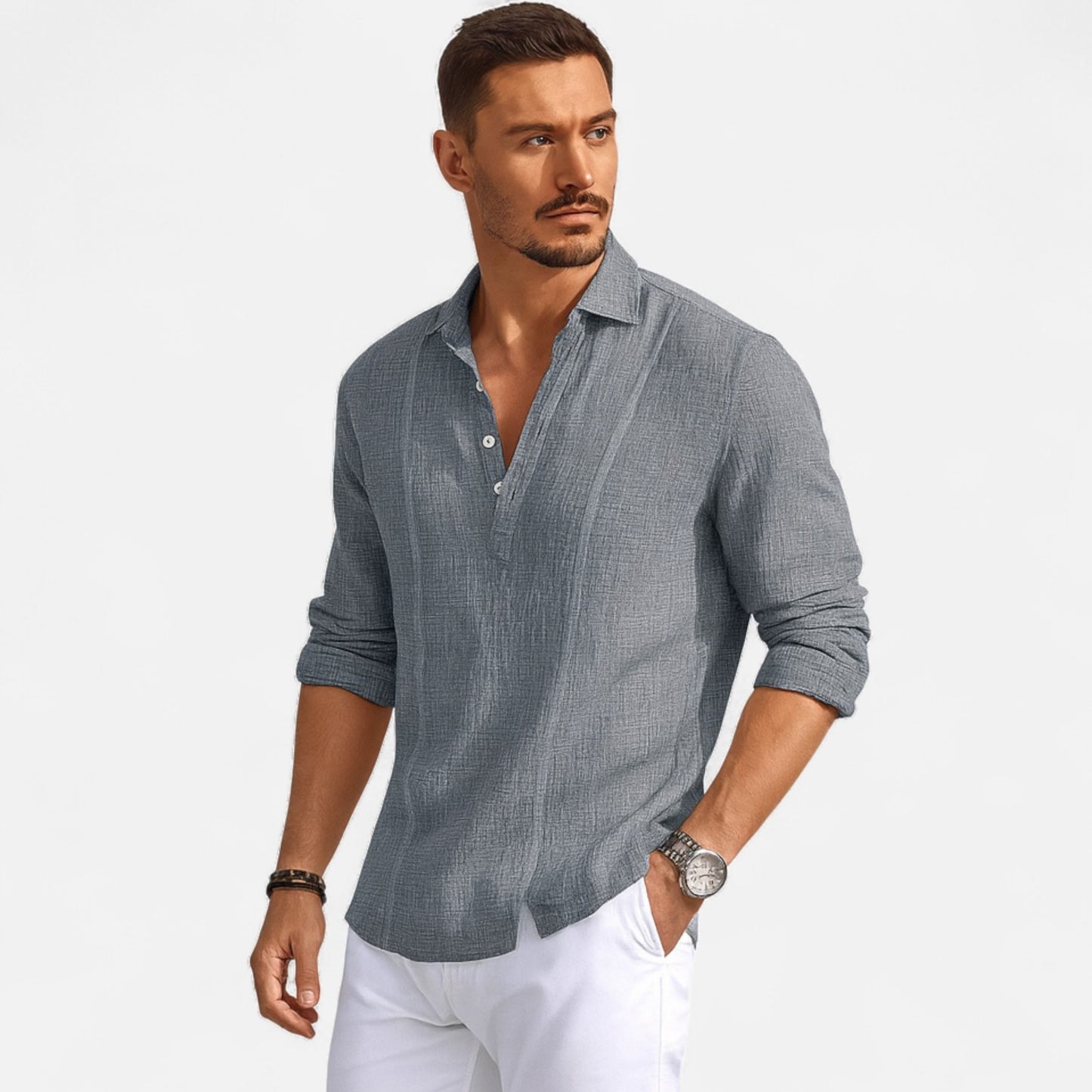 Old Monarchy | Men’s Linen Polo Shirt – Lightweight Sophistication, Refined Everyday Elegance