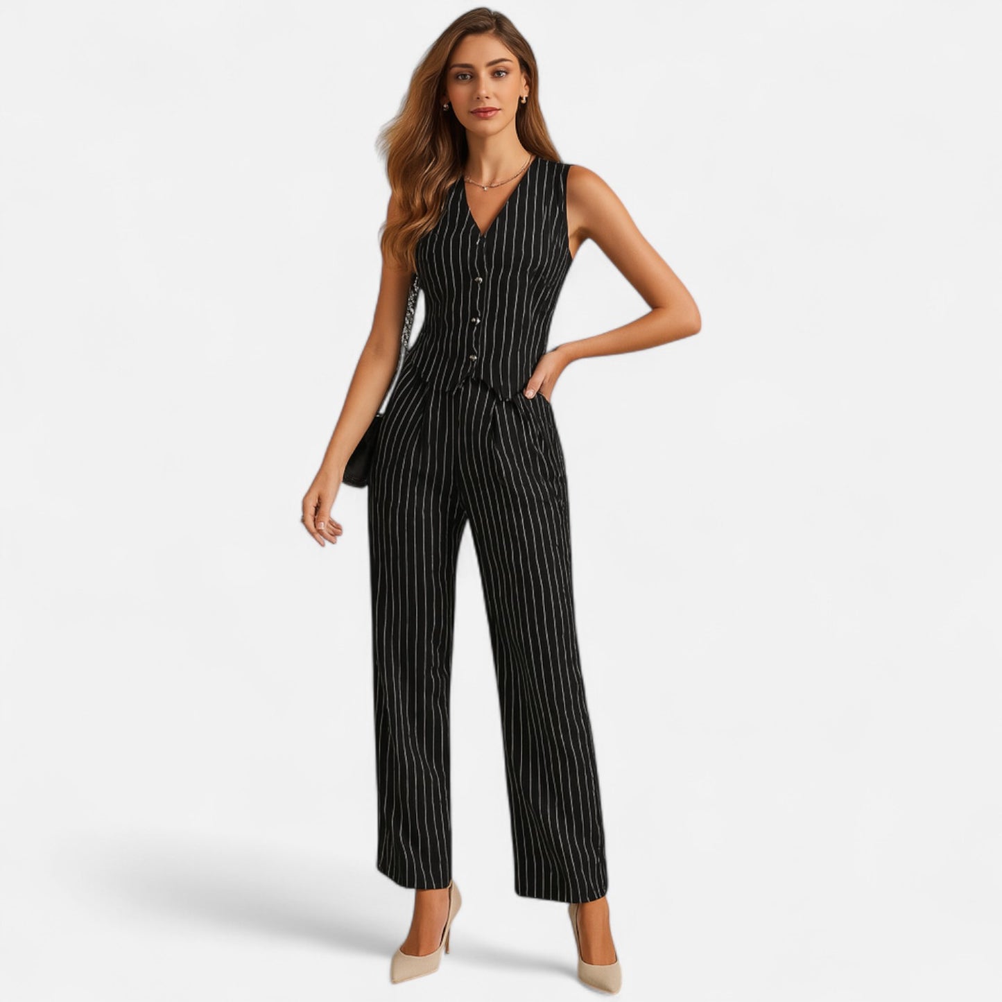 Old Monarchy | Women’s Striped Two-Piece Set – Effortless Co-Ordination, Breezy Elegance for Everyday Wear