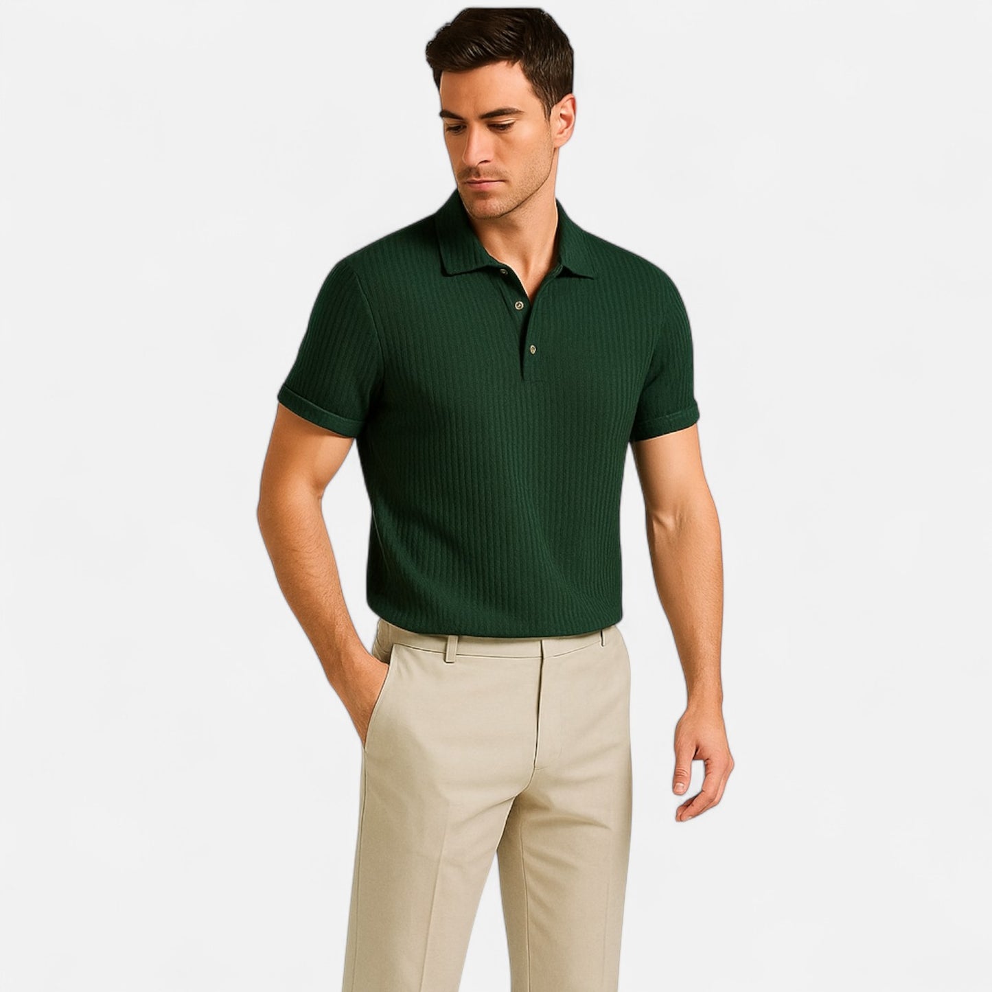 Old Monarchy | Men's Waffle Knit Polo Shirt – Textured Comfort, Contemporary Structure