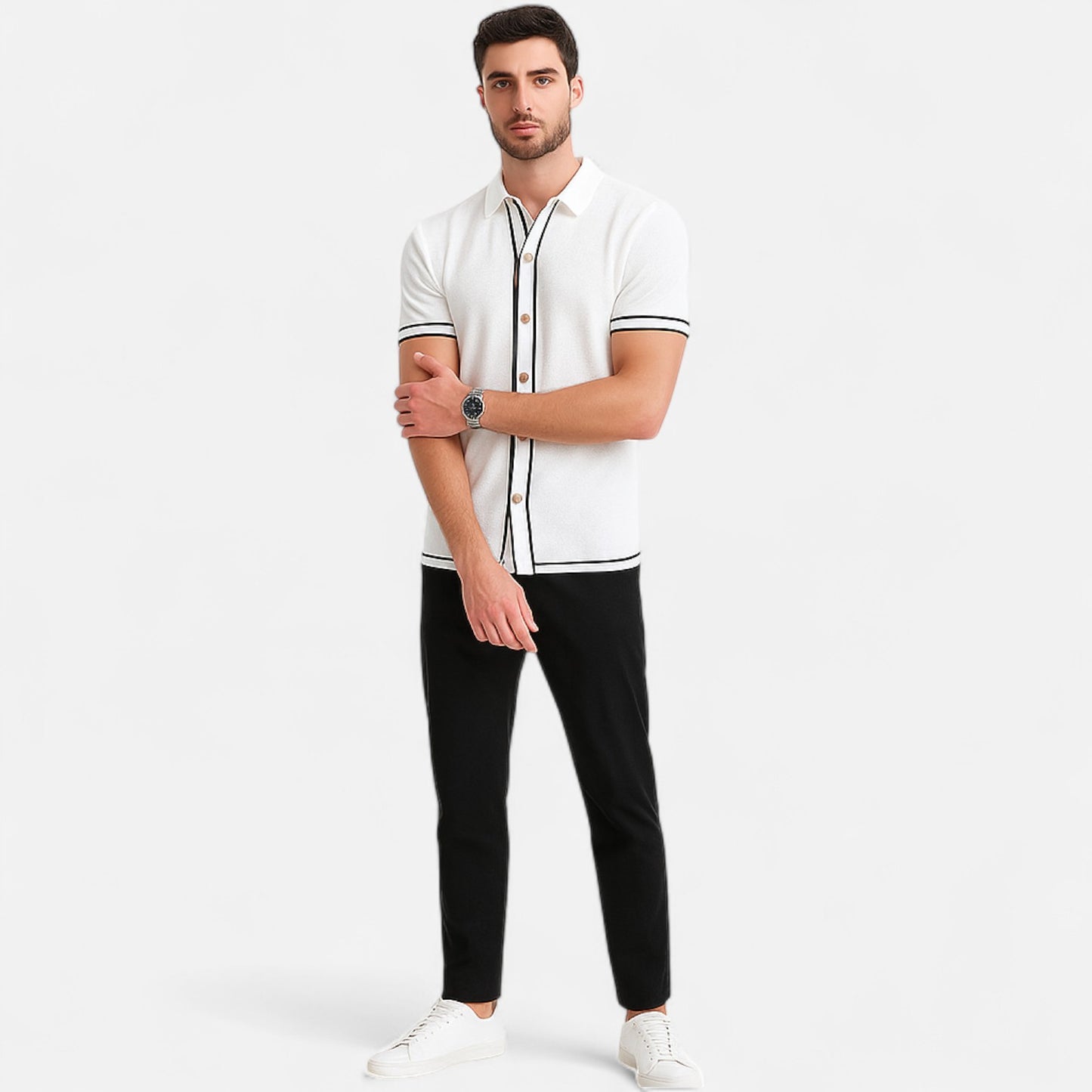 Old Monarchy | Men's Retro Knit Striped Polo