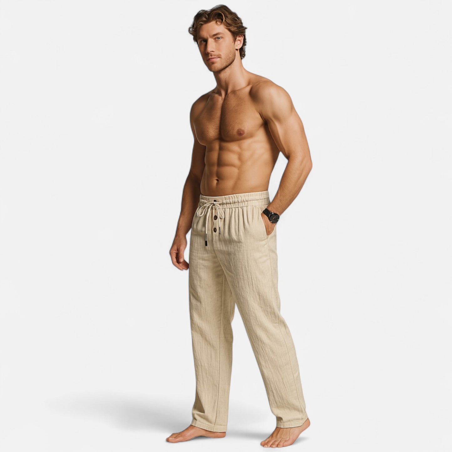 Old Monarchy | Men's Linen Drawstring Trousers – Breathable Summer Comfort, Effortless Casual Style