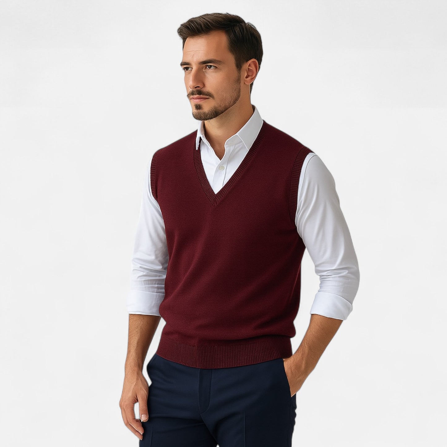 Old Monarchy | Men's Sleeveless V-Neck Pullover – Relaxed Elegance, Lightweight Comfort