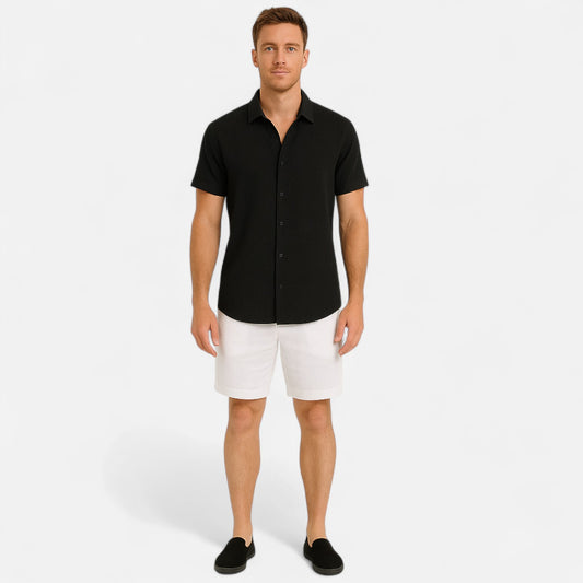 Old Monarchy | Men's Linen Short Sleeve Polo – Lightweight Sophistication, Summer Refinement