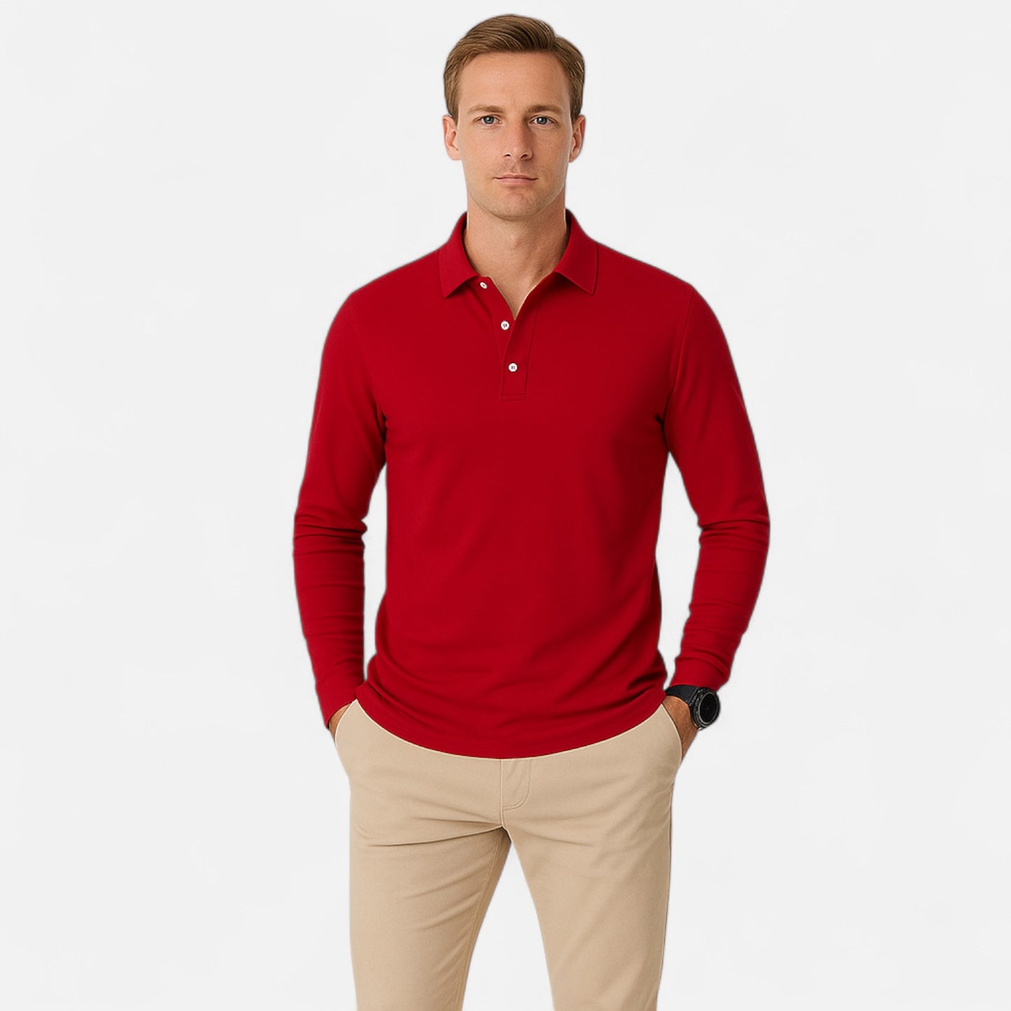 Old Monarchy | Men's Long Sleeve Polo Shirt – Smart-Casual Staple, Refined Everyday Comfort