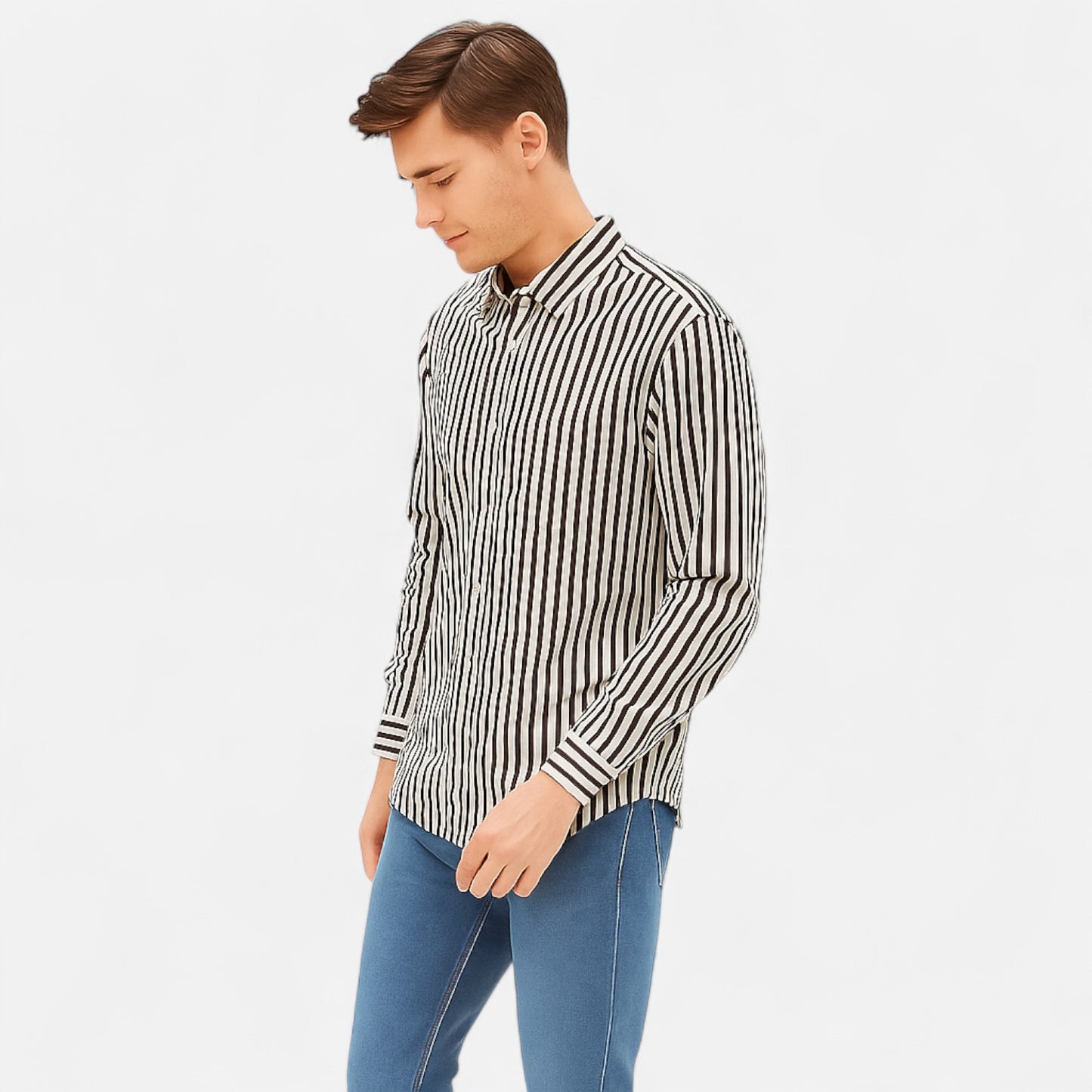 Old Monarchy | Men's Striped Long Sleeve Shirt – Lightweight Summer Layers, Classic Coastal Style