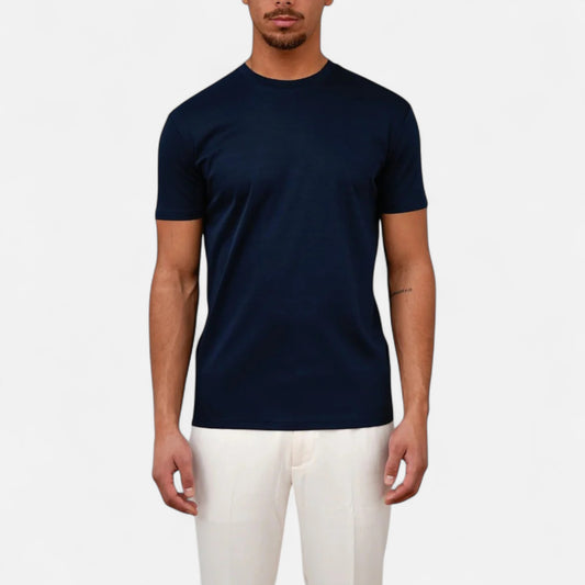 Old Monarchy | Men’s Shiny Cotton T-Shirt – Polished Comfort, Contemporary Refinement