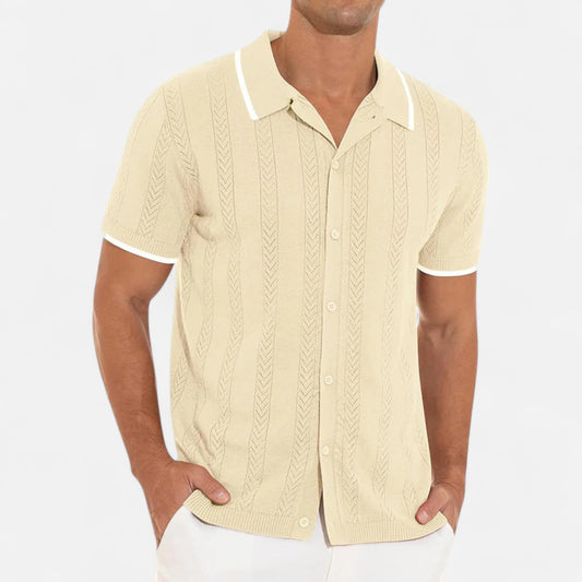 Old Monarchy | Men’s Knitted Polo Collar Shirt – Button-Up Sophistication with Refined Everyday Comfort