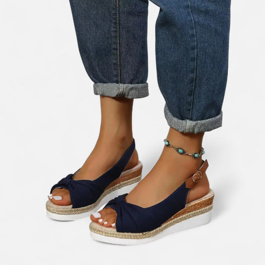 Old Monarchy | Women’s Wedge Sandals – Strapped Elegance, Woven Summer Height