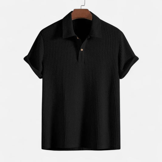Old Monarchy | Men's Waffle Knit Polo Shirt – Textured Comfort, Contemporary Structure