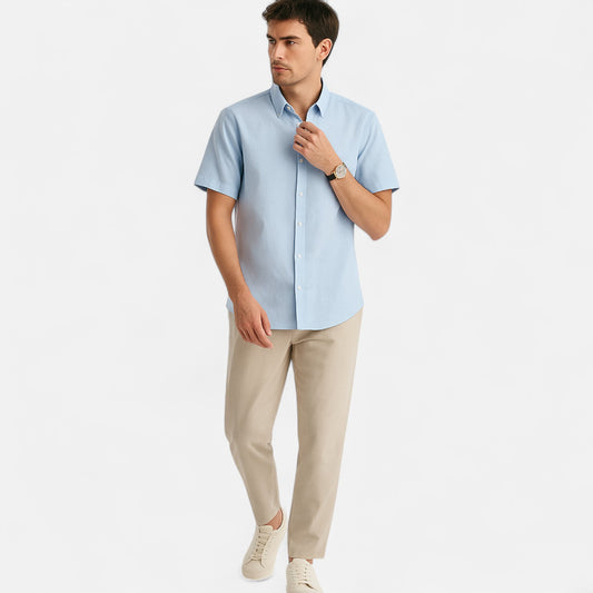 Old Monarchy | Men’s Linen Short-Sleeved Shirt – Lightweight Comfort for Summer Days