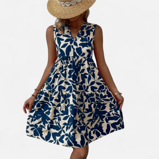 Old Monarchy | Women’s V-Neck Midi Summer Dress – Airy Grace, Effortless Elegance for Sunlit Days