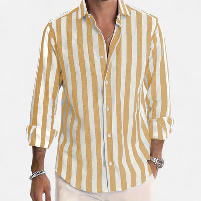 Old Monarchy | Men’s Striped Button-Up Shirt – Tailored Sophistication, Effortless Everyday Elegance
