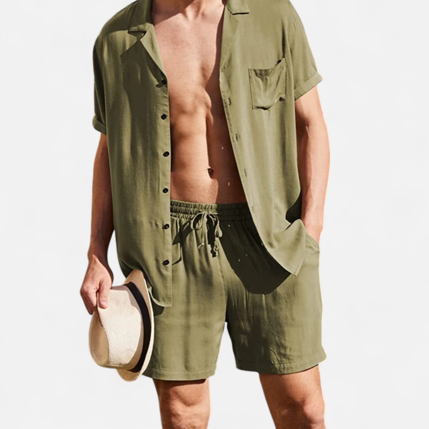 Old Monarchy | Men’s Linen Two-Piece Set – Premium Lightweight Co-Ord for Refined Casual & Leisure Wear