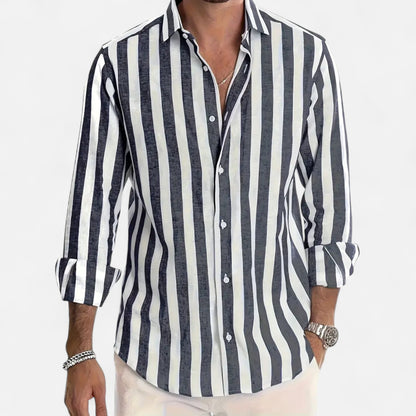 Old Monarchy | Men’s Striped Button-Up Shirt – Tailored Sophistication, Effortless Everyday Elegance