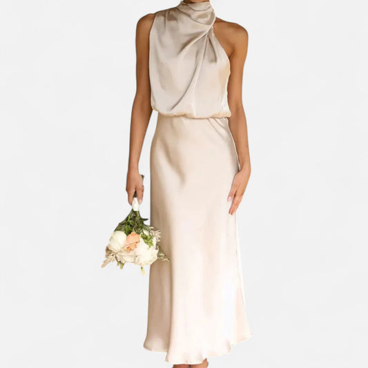 Old Monarchy | Women’s One-Shoulder Satin Evening Dress – Sculpted Silhouette, Timeless Allure for Formal Occasions