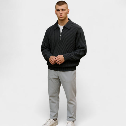 Old Monarchy | Men’s Half-Zip Sweater – Vintage-Inspired Comfort with Modern Ease