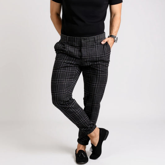 Old Monarchy | Men’s Checked Suit Trousers – Refined Comfort with Timeless Pattern