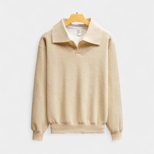 Old Monarchy | Men’s Knitted Polo Sweater – Long-Sleeve, Classic Collar Design