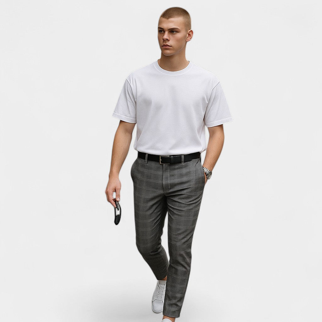 Old Monarchy | Men’s Checked Suit Trousers – Refined Comfort with Timeless Pattern