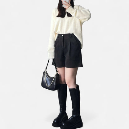 Old Monarchy | Women’s Black A-Line Skort – Casual Summer Elegance