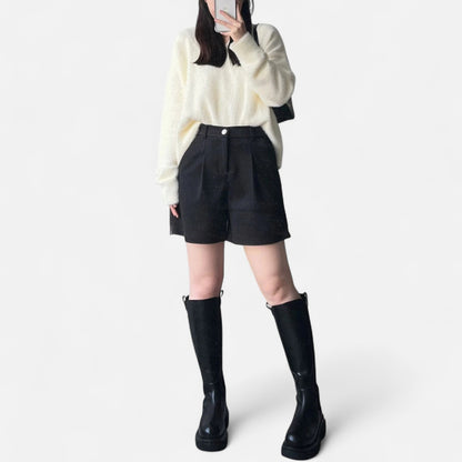 Old Monarchy | Women’s Black A-Line Skort – Casual Summer Elegance