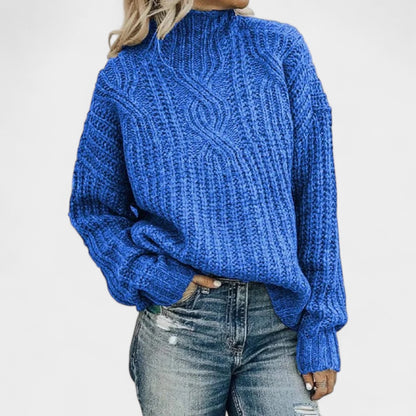 Old Monarchy | Women’s Cable-Knit Turtleneck Sweater – Soft Knit, Relaxed Fit