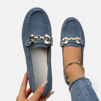 Old Monarchy | Women’s Orthopaedic Slip-On Loafers – Lightweight Support with Gold-Tone Detailing & All-Day Comfort