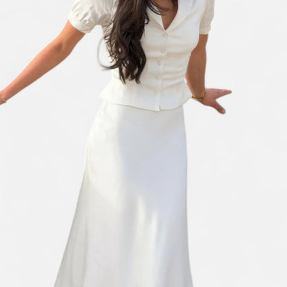 Old Monarchy | Women’s Pearl Two-Piece Set – Coordinated Elegance for Office, Occasions & Refined Daily Wear
