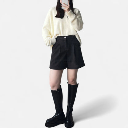 Old Monarchy | Women’s Black A-Line Skort – Casual Summer Elegance
