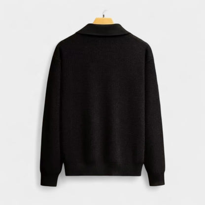 Old Monarchy | Men’s Knitted Polo Sweater – Long-Sleeve, Classic Collar Design