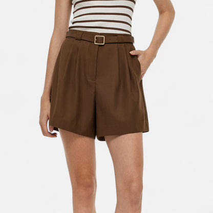 Old Monarchy | Women’s High-Waisted Cotton Shorts – Tailored Comfort for Office & Summer Elegance