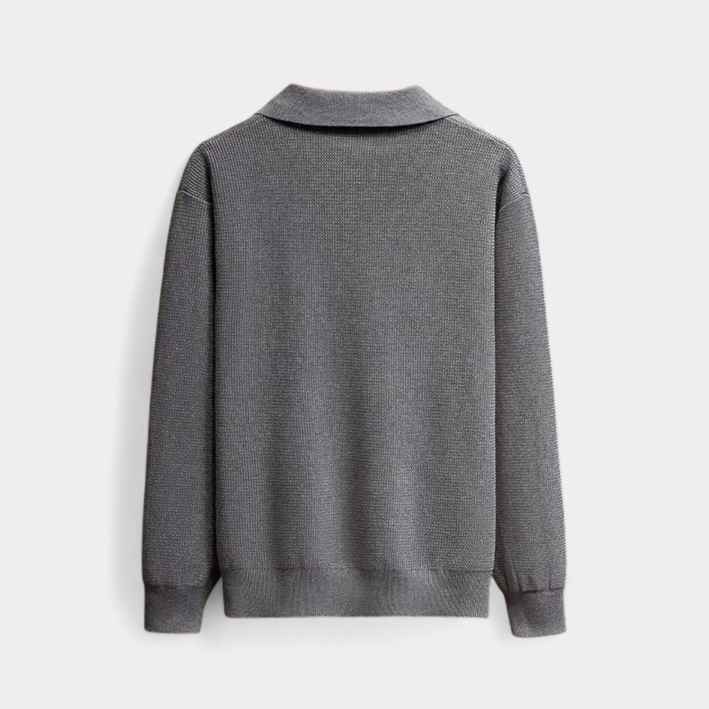 Old Monarchy | Men’s Knitted Polo Sweater – Long-Sleeve, Classic Collar Design