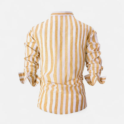 Old Monarchy | Men’s Striped Button-Up Shirt – Tailored Sophistication, Effortless Everyday Elegance