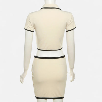 Old Monarchy | Women’s Ribbed Polo Two-Piece Set – Sculpted Streetwear, Effortless Co-Ord Appeal