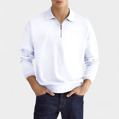 Old Monarchy | Men’s Long Sleeve Zipper Polo Shirt – Classic Design with Modern Details