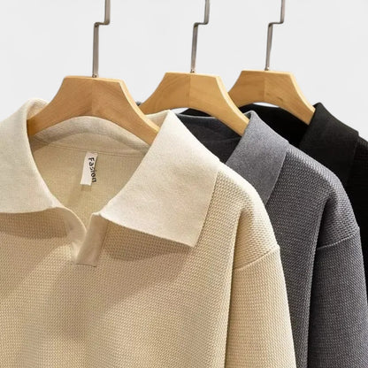 Old Monarchy | Men’s Knitted Polo Sweater – Long-Sleeve, Classic Collar Design