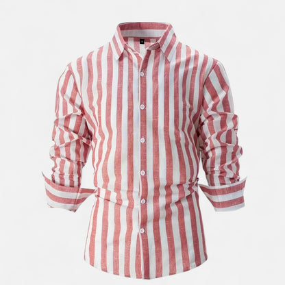 Old Monarchy | Men’s Striped Button-Up Shirt – Tailored Sophistication, Effortless Everyday Elegance