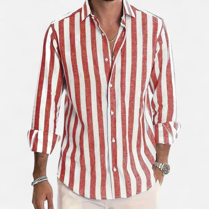 Old Monarchy | Men’s Striped Button-Up Shirt – Tailored Sophistication, Effortless Everyday Elegance