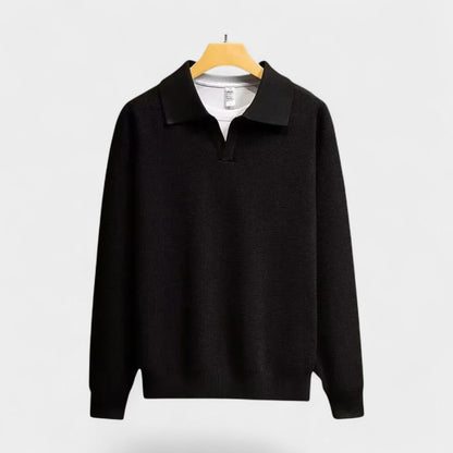 Old Monarchy | Men’s Knitted Polo Sweater – Long-Sleeve, Classic Collar Design